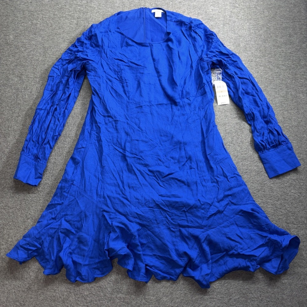 Bar III Women's Long Sleeve Blue Dress Cobalt Glaze‎ Size 12 Retail $79